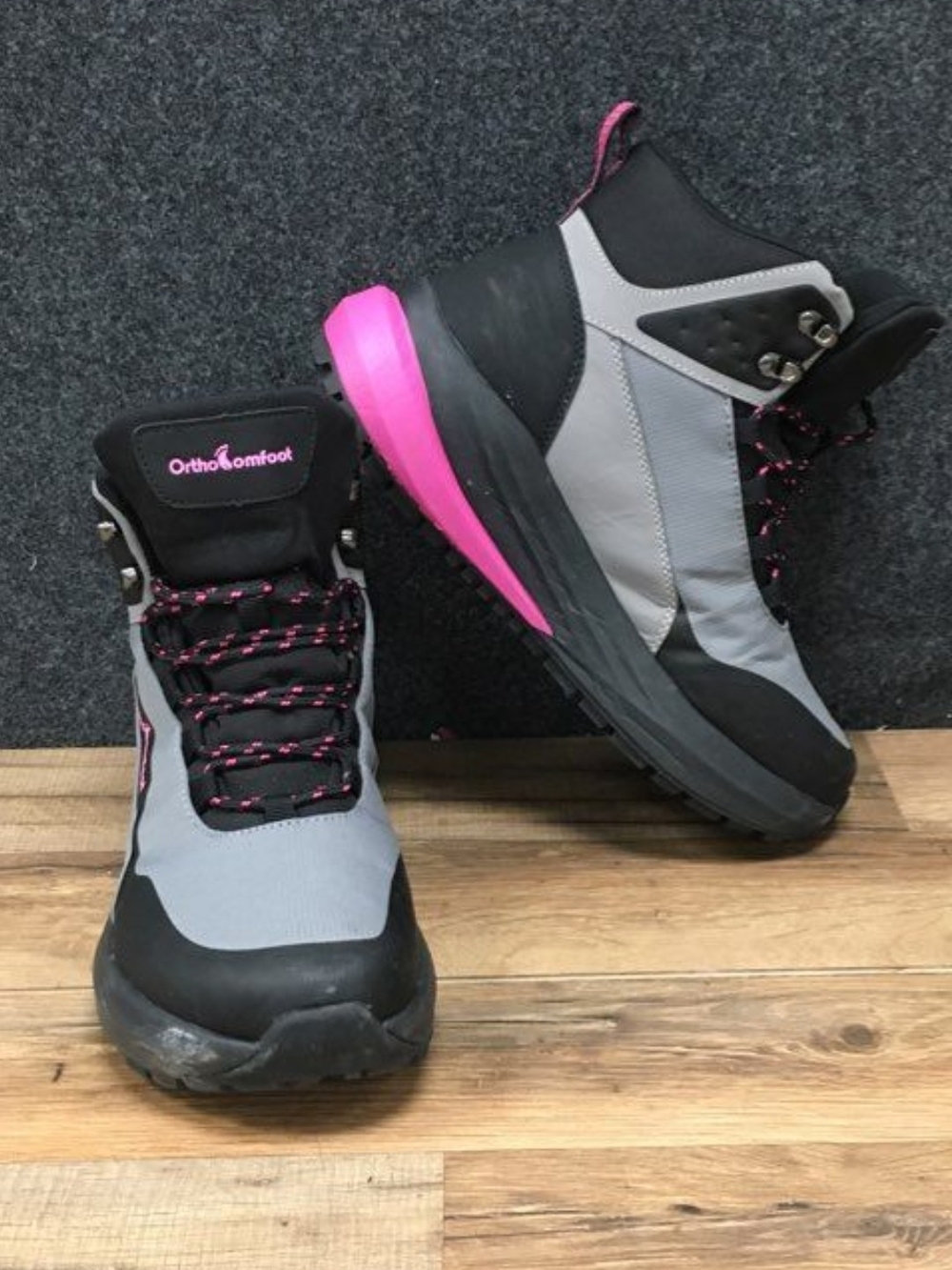 NEW OrthoComfoot25DS03GSize 10 Wide EU 41 Women's Gray Pink Hiking Boots